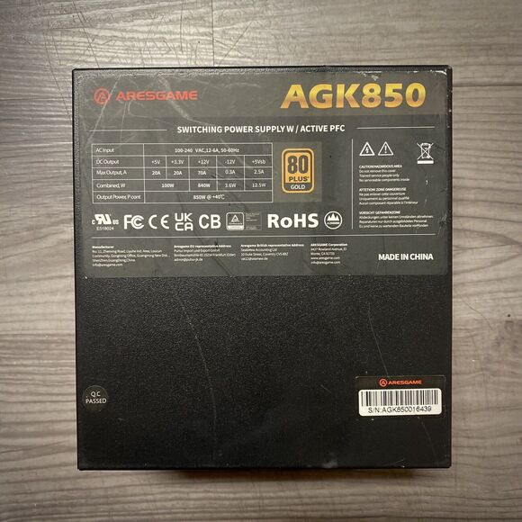 Power Supply 550w Fully Modular 80Plus Gold Certified PSU (ARESGAME, AGK550 - Picture 4 of 4